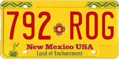 NM license plate 792ROG