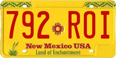 NM license plate 792ROI