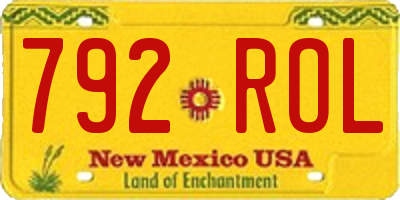 NM license plate 792ROL