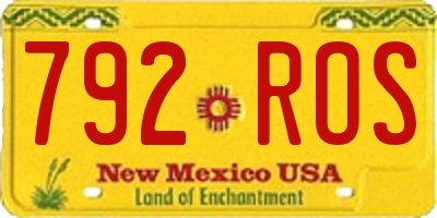 NM license plate 792ROS
