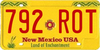 NM license plate 792ROT