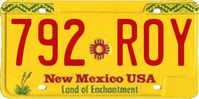 NM license plate 792ROY