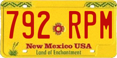 NM license plate 792RPM