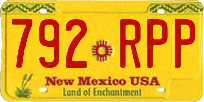 NM license plate 792RPP