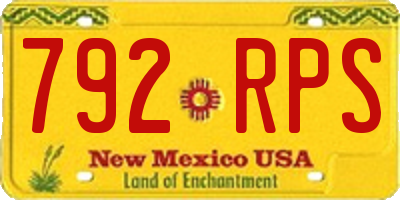 NM license plate 792RPS