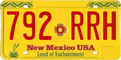 NM license plate 792RRH
