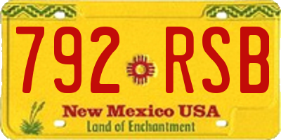 NM license plate 792RSB