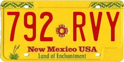 NM license plate 792RVY