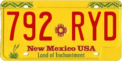 NM license plate 792RYD