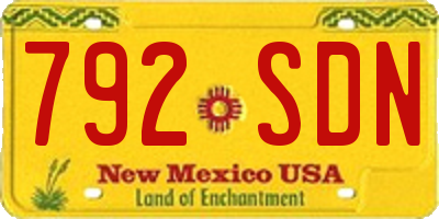 NM license plate 792SDN
