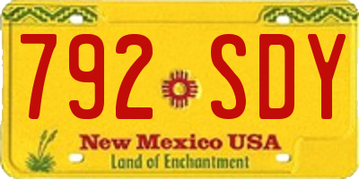 NM license plate 792SDY