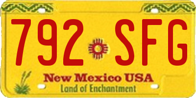 NM license plate 792SFG