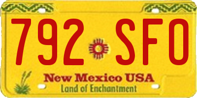 NM license plate 792SFO