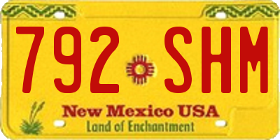 NM license plate 792SHM