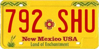 NM license plate 792SHU