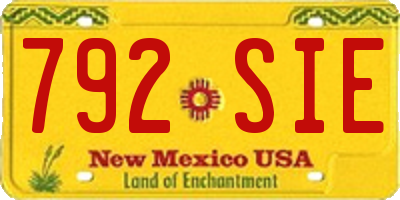 NM license plate 792SIE