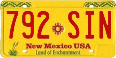 NM license plate 792SIN