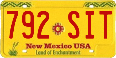 NM license plate 792SIT