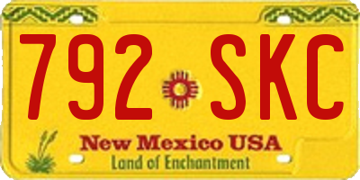 NM license plate 792SKC