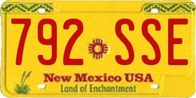 NM license plate 792SSE