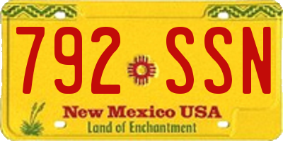 NM license plate 792SSN