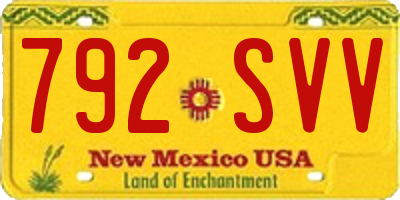 NM license plate 792SVV