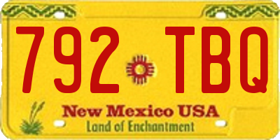 NM license plate 792TBQ