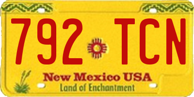 NM license plate 792TCN