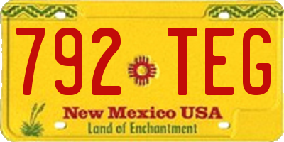 NM license plate 792TEG