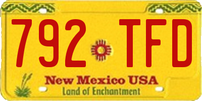 NM license plate 792TFD