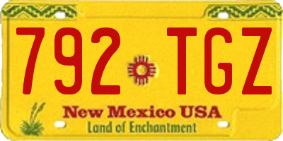 NM license plate 792TGZ