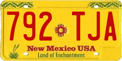 NM license plate 792TJA