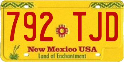 NM license plate 792TJD