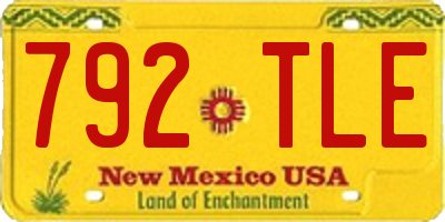 NM license plate 792TLE