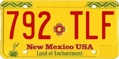 NM license plate 792TLF