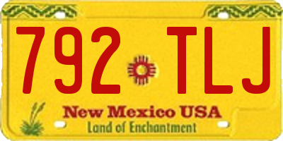 NM license plate 792TLJ
