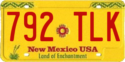 NM license plate 792TLK