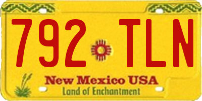 NM license plate 792TLN