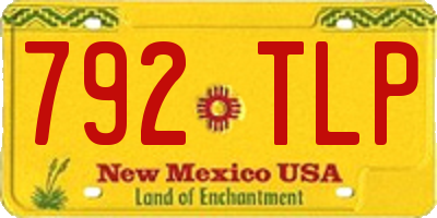 NM license plate 792TLP