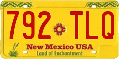 NM license plate 792TLQ