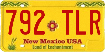 NM license plate 792TLR