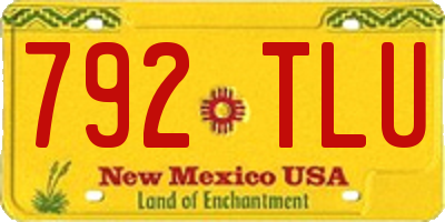 NM license plate 792TLU