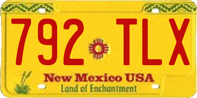 NM license plate 792TLX