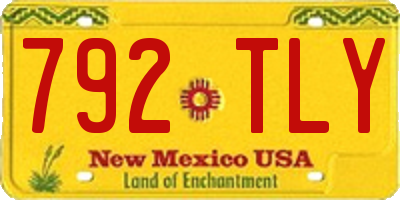 NM license plate 792TLY