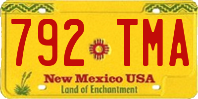 NM license plate 792TMA