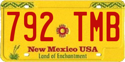 NM license plate 792TMB