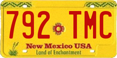 NM license plate 792TMC