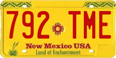 NM license plate 792TME
