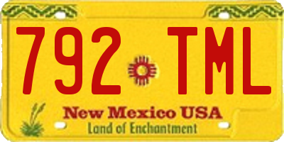 NM license plate 792TML