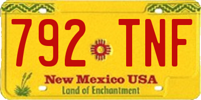 NM license plate 792TNF